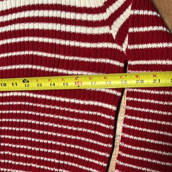 Stefano Basics Vintage Crew Neck Sweater Women  Red/white Large (6) - Picture 4 of 5